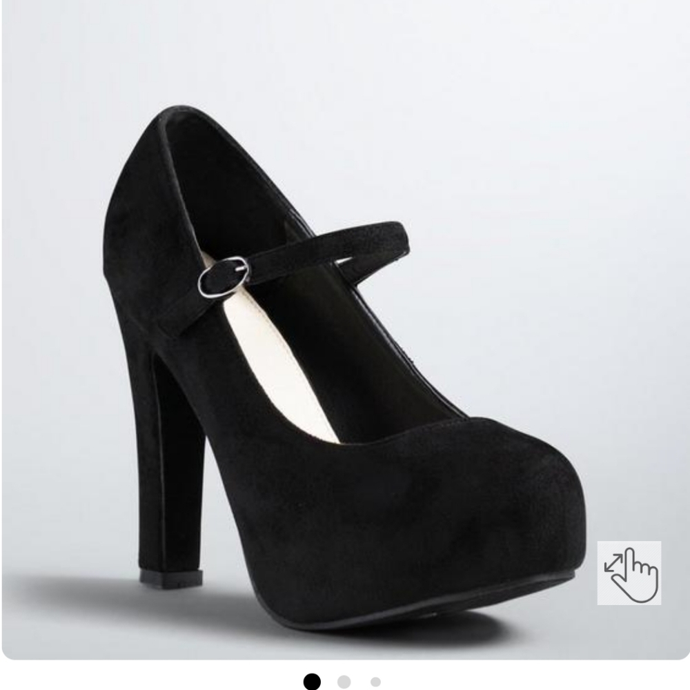 Faux Suede Mary Jane Heels (Wide Width) Torrid 10W Black